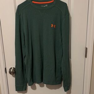 Under Armour Men's Forest Green Long Sleeve Waffle Tee